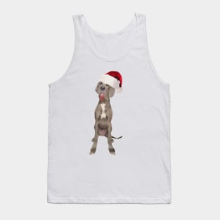 Funny Great Dane in Santa Hat Tank Top